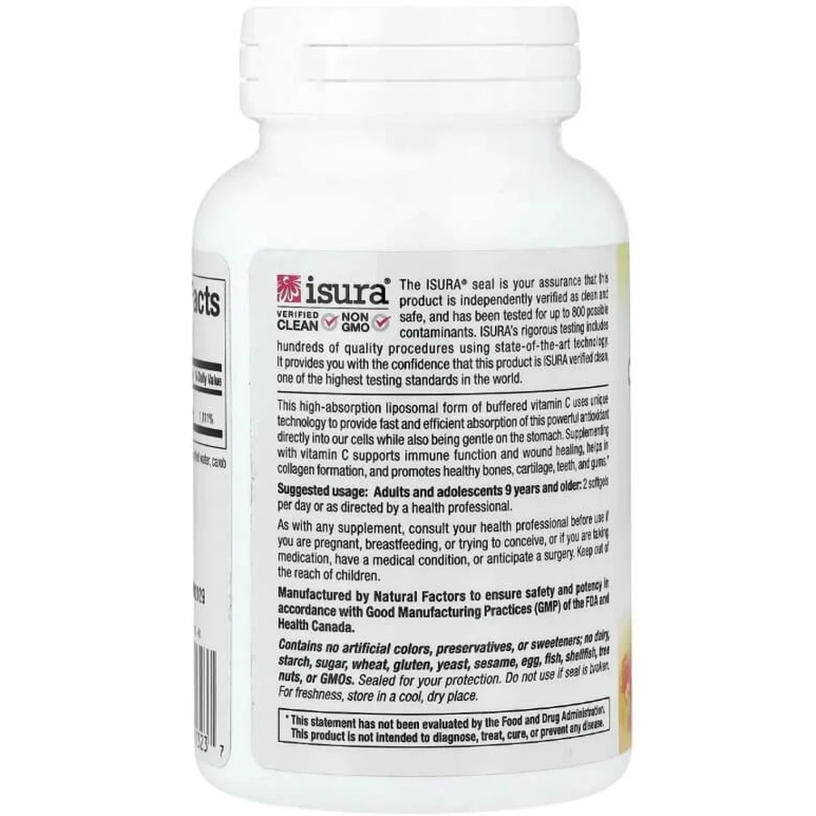 Витамин С липосомальный, 1000 мг, Liposomal Vitamin C, Natural Factors, 60 гелевых капсул: цены и характеристики