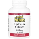 Кальций цитрат, 350 мг, Calcium Citrate, Natural Factors, 90 таблеток