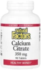 Кальций цитрат, 350 мг, Calcium Citrate, Natural Factors, 90 таблеток