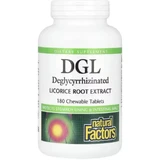 Солодка (Лакриця), дегліцирризиновий екстракт кореня, DGL, Deglycyrrhizinated Licorice Root Extract, Natural Factors, 180 жувальних таблеток