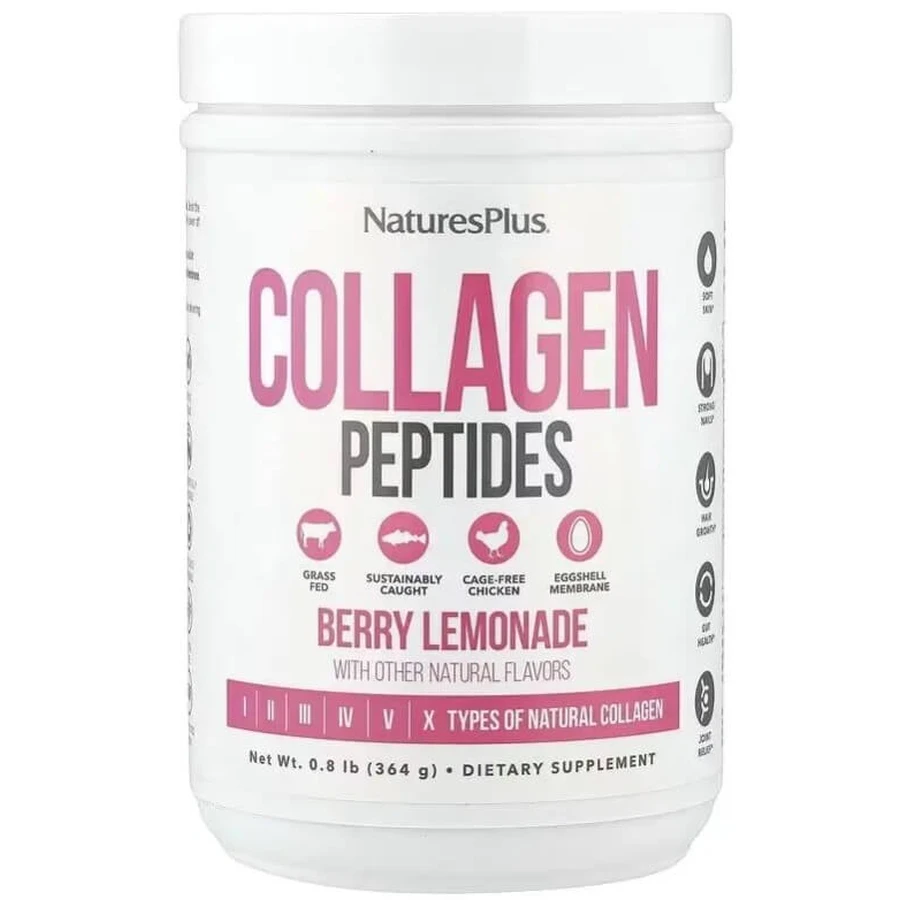 Пептиди колагену, смак ягідного лимонаду, Collagen Peptides, Natures Plus, 364 г: ціни та характеристики