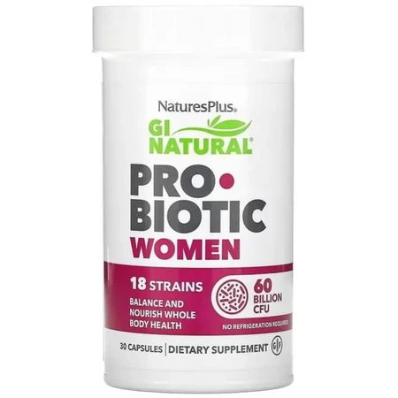 Пробіотик для жінок, 60 млрд КУО, GI Natural, Probiotic Women, Natures Plus, 30 капсул: ціни та характеристики