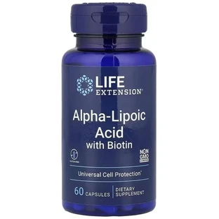 Альфа-липоевая кислота с биотином, 250 мг, Alpha-Lipoic Acid with Biotin, Life Extension, 60 капсул