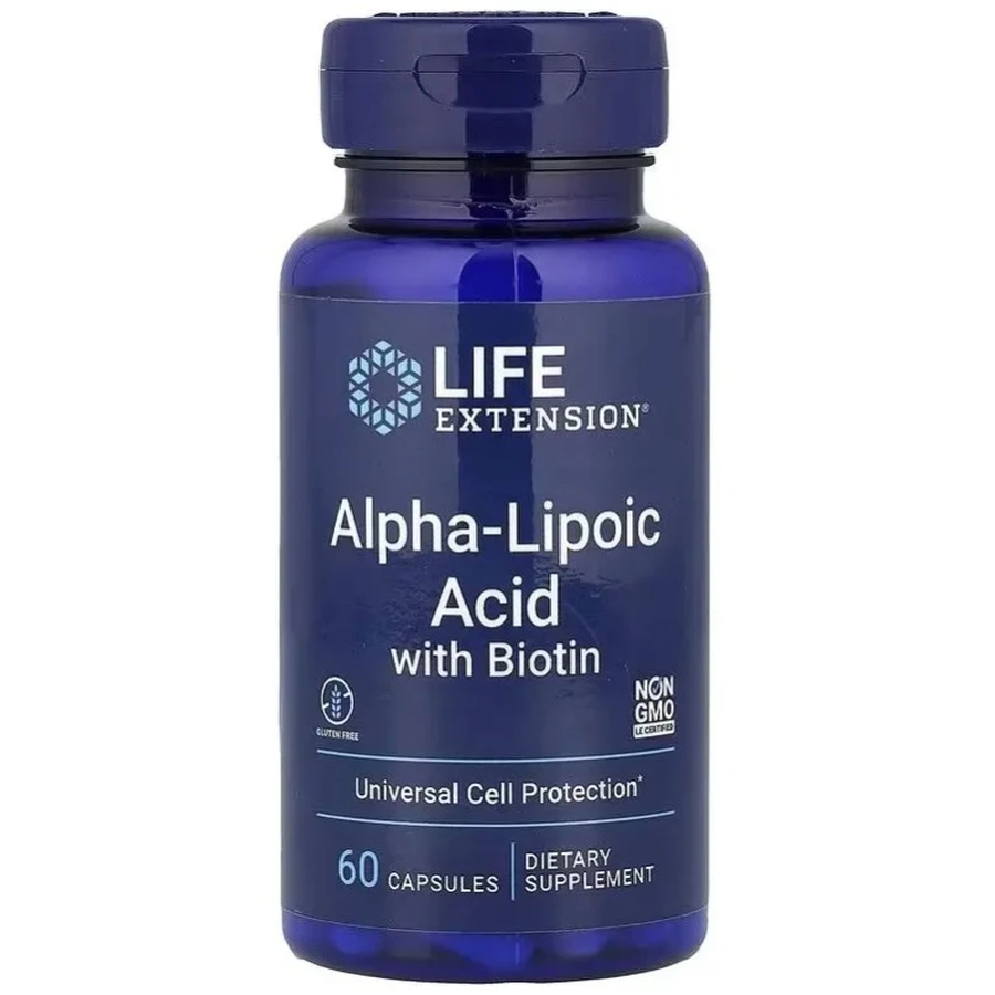 Альфа-липоевая кислота с биотином, 250 мг, Alpha-Lipoic Acid with Biotin, Life Extension, 60 капсул: цены и характеристики