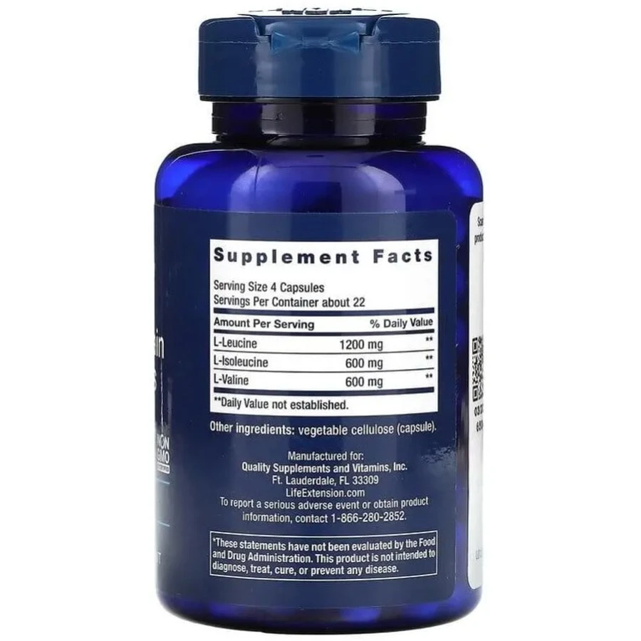 Аминокислоты с разветвленной цепью, Branched Chain Amino Acids, Life Extension, 90 капсул: цены и характеристики
