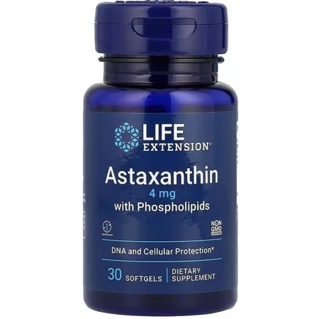 Астаксантин з фосфоліпідами, 4 мг, Astaxanthin with Phospholipids, Life Extension, 30 гелевих капсул: ціни та характеристики