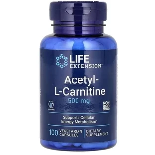 Ацетил L-карнітин, 500 мг, Acetyl-L-Carnitine, Life Extension, 100 вегетаріанських капсул