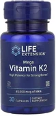 Витамин К2, 45 мг, Mega Vitamin K2, Life Extension, 30 капсул