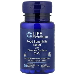 Підтримка травлення з діамінооксидазою, Food Sensitivity Relief with Diamine Oxidase (DAO), Life Extension, 60 вегетаріанських капсул