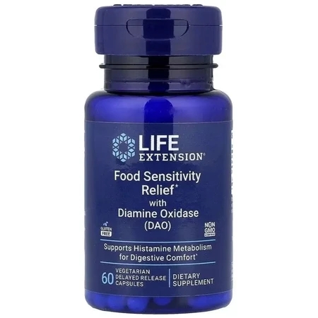 Підтримка травлення з діамінооксидазою, Food Sensitivity Relief with Diamine Oxidase (DAO), Life Extension, 60 вегетаріанських капсул: ціни та характеристики