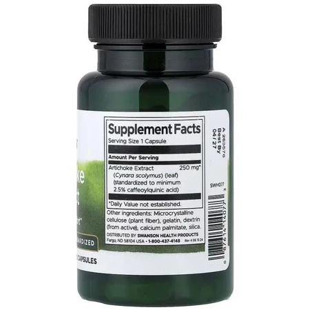 Артишок, 250 мг, Artichoke Extract, Swanson, 60 капсул: цены и характеристики