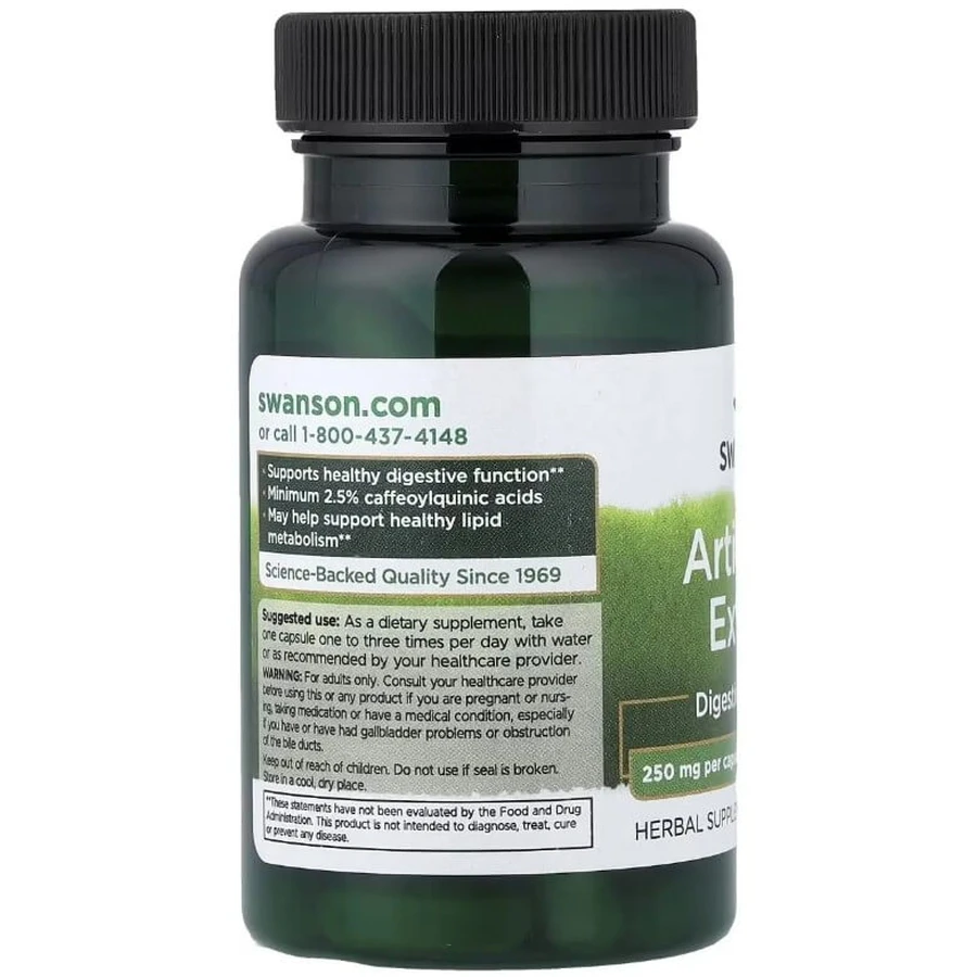 Артишок, 250 мг, Artichoke Extract, Swanson, 60 капсул: цены и характеристики