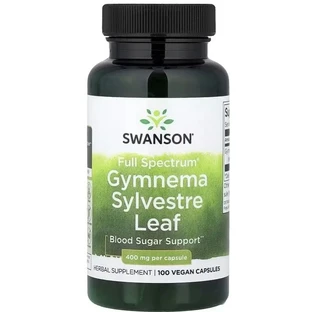 Джимнема Сільвестра, 400 мг, Full Spectrum Gymnema Sylvestre Leaf, Swanson, 100 веганських капсул