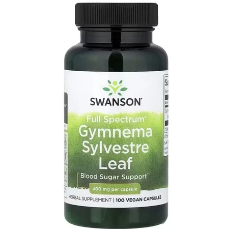 Джимнема Сільвестра, 400 мг, Full Spectrum Gymnema Sylvestre Leaf, Swanson, 100 веганських капсул: ціни та характеристики
