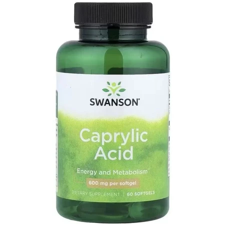 Каприловая кислота, 600 мг, Caprylic Acid, Swanson, 60 гелевых капсул: цены и характеристики