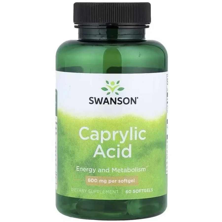 Каприловая кислота, 600 мг, Caprylic Acid, Swanson, 60 гелевых капсул: цены и характеристики