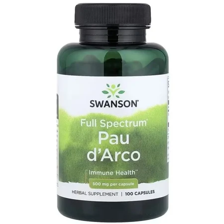 Кора По Д'арко, 500 мг, Full Spectrum Pau d'Arco, Swanson, 100 капсул: цены и характеристики