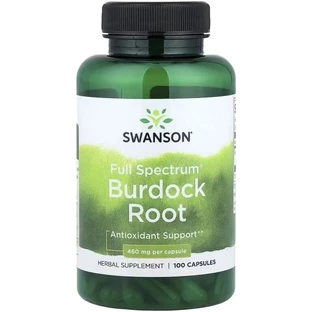 Корень лопуха, 460 мг, Full Spectrum Burdock Root, Swanson, 100 капсул
