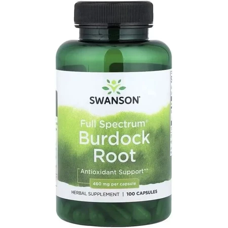 Корень лопуха, 460 мг, Full Spectrum Burdock Root, Swanson, 100 капсул: цены и характеристики