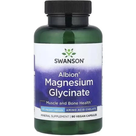 Магній гліцинат, 133 мг, Albion, Magnesium Glycinate, Swanson, 90 веганських капсул: ціни та характеристики