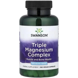 Магній потрійний комплекс, 400 мг, Triple Magnesium Complex, Swanson, 100 веганських капсул