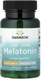 Мелатонин, 1 мг, Low Dose Melatonin, Swanson, 120 капсул