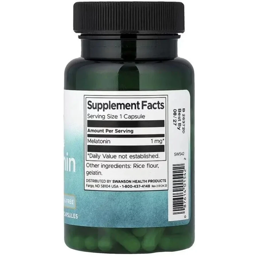 Мелатонин, 1 мг, Low Dose Melatonin, Swanson, 120 капсул: цены и характеристики