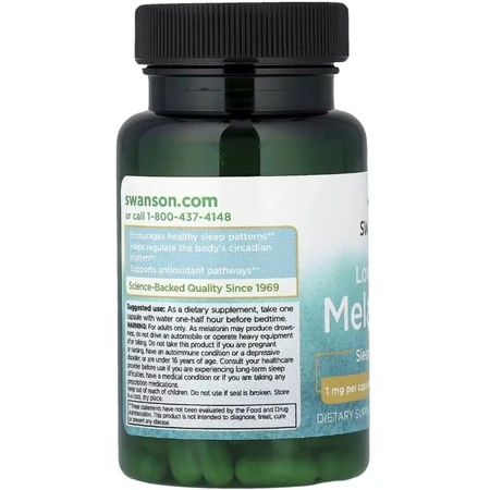 Мелатонин, 1 мг, Low Dose Melatonin, Swanson, 120 капсул: цены и характеристики