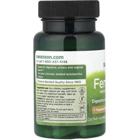 Пробіотик для жінок, 9,8 млрд КУО, FemFlora, Probiotic For Women, Swanson, 60 веганських капсул: ціни та характеристики