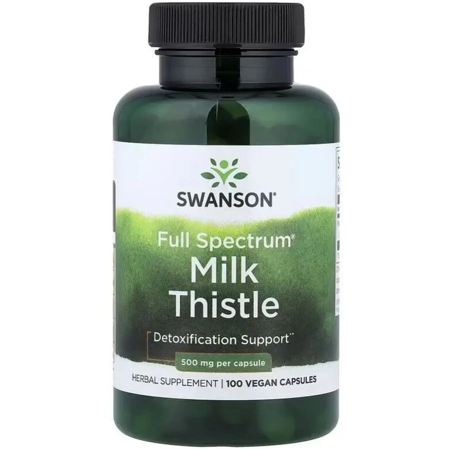 Расторопша, 500 мг, Full Spectrum Milk Thistle, Swanson, 100 веганских капсул: цены и характеристики