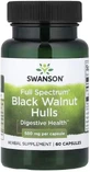 Черный орех, 500 мг, Full Spectrum Black Walnut Hulls, Swanson, 60 капсул