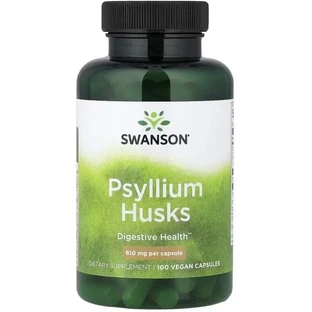 Лушпиння насіння подорожника, 610 мг, Psyllium Husks, Swanson, 100 веганських капсул