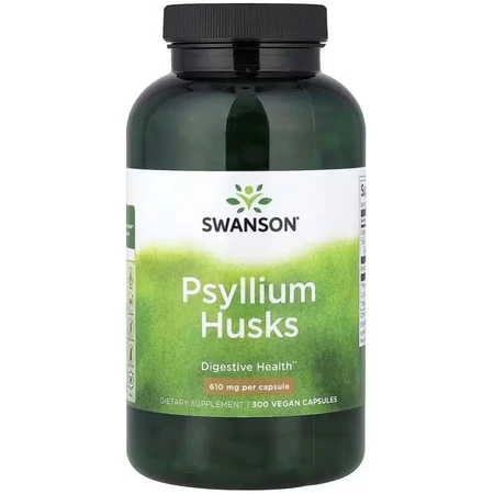 Шелуха семян подорожника, 610 мг, Psyllium Husks, Swanson, 300 веганских капсул: цены и характеристики