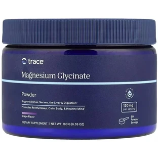 Магній гліцинат, смак винограду, Magnesium Glycinate Powder, Trace, 180 г