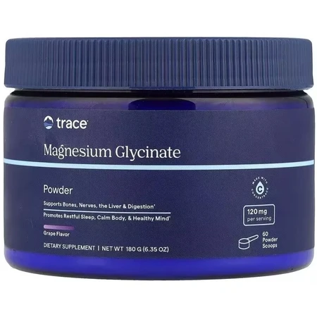 Магній гліцинат, смак винограду, Magnesium Glycinate Powder, Trace, 180 г: ціни та характеристики