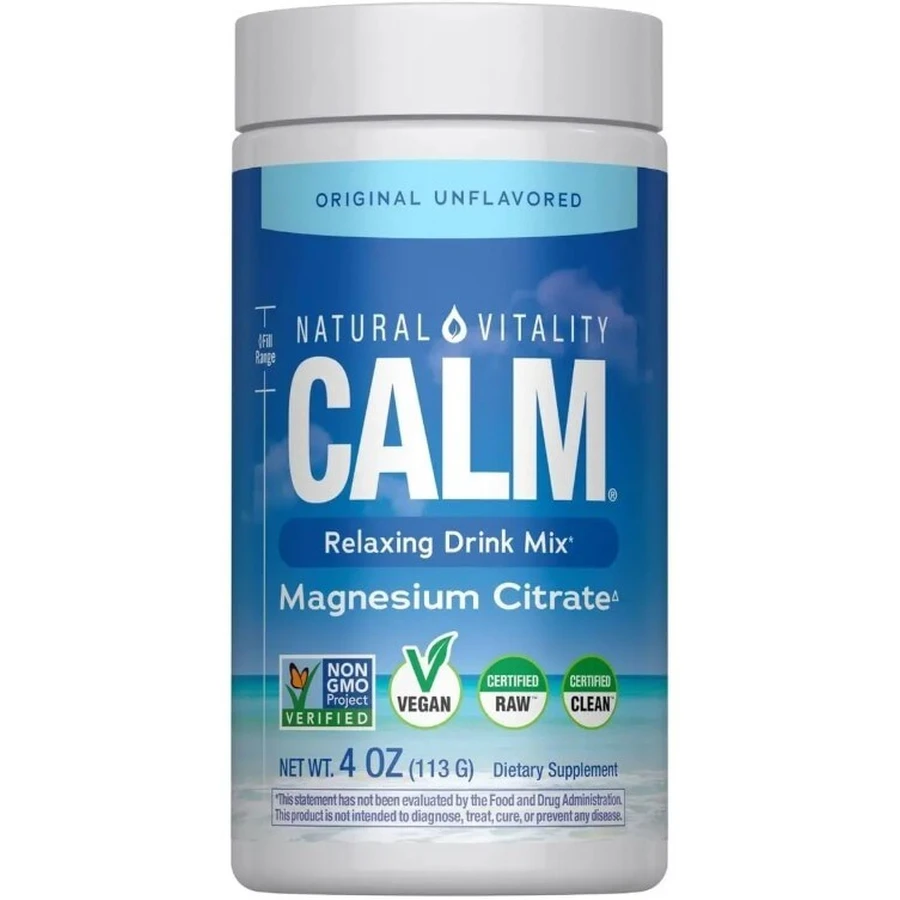 Магний в порошке, 350 мг, без ароматизаторов, CALM, Magnesium Supplement, Natural Vitality, 113 г: цены и характеристики