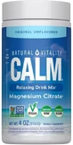 Магний в порошке, 350 мг, без ароматизаторов, CALM, Magnesium Supplement, Natural Vitality, 113 г