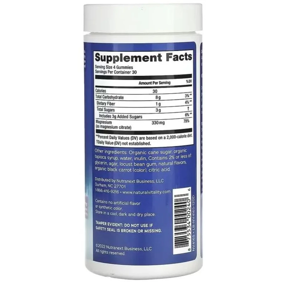 Цитрат Магнію, 330 мг, смак малина лимон, CALM, Magnesium Supplement, Natural Vitality, 120 жувальних цукерок: ціни та характеристики