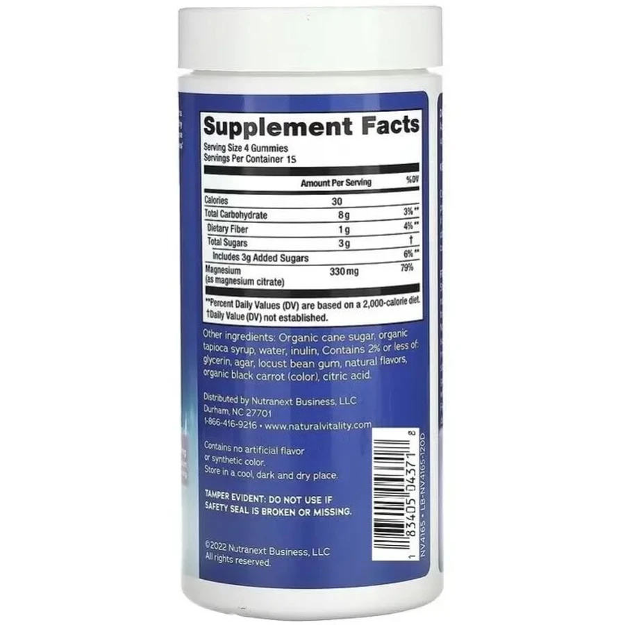 Цитрат Магнію, 330 мг, смак малина лимон, CALM, Magnesium Supplement, Natural Vitality, 60 жувальних цукерок: ціни та характеристики