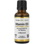 Вітамін D3 у краплях, 50 мкг (2000 МО), без смаку, Vitamin D3, California Gold Nutrition, 30 мл: ціни та характеристики