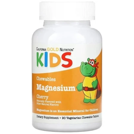 Магній для дітей, смак вишні, Chewable Magnesium for Children, California Gold Nutrition, 90 жувальних таблеток: ціни та характеристики