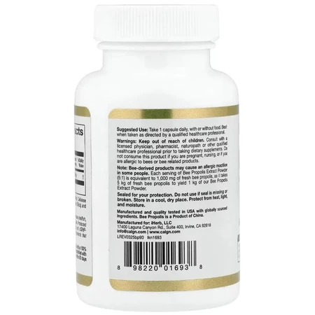 Прополіс бджолиний 1000 мг, Bee Propolis, California Gold Nutrition, 90 капсул: ціни та характеристики
