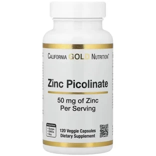 Цинк пиколинат, 50 мг, Zinc Picolinate, California Gold Nutrition, 120 вегетарианских капсул