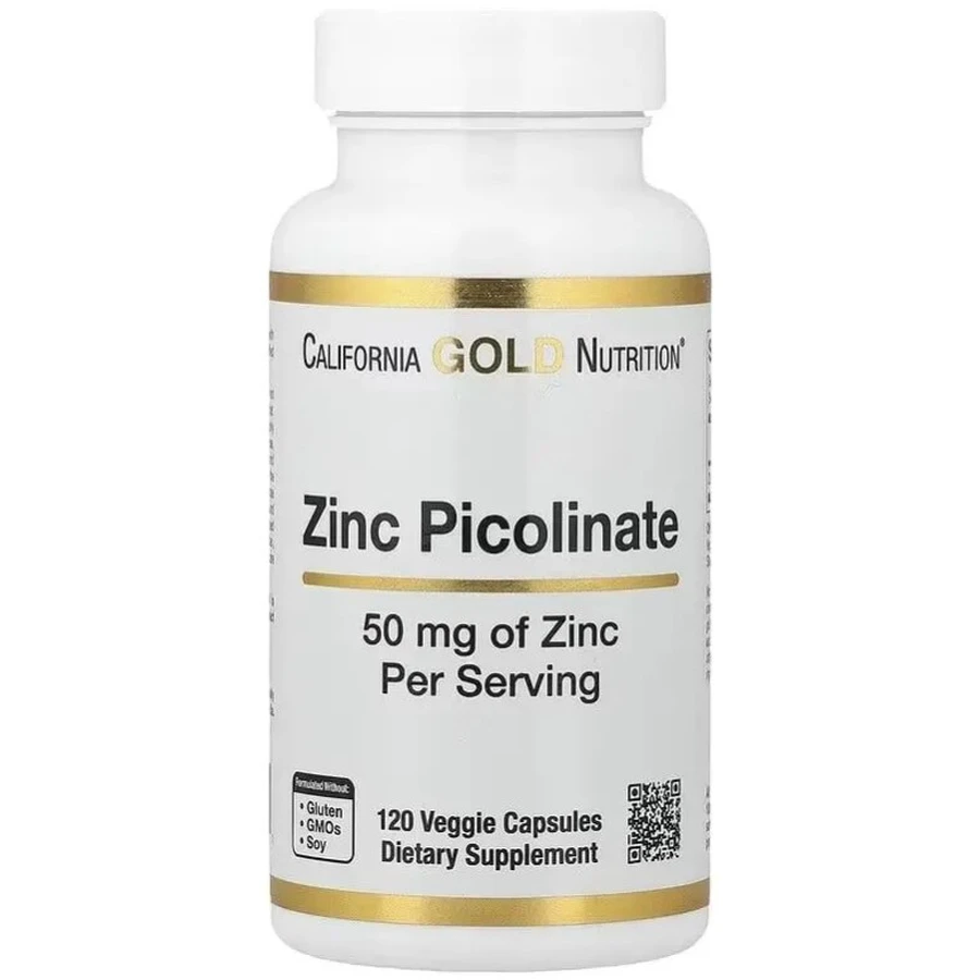 Цинк пиколинат, 50 мг, Zinc Picolinate, California Gold Nutrition, 120 вегетарианских капсул: цены и характеристики