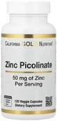 Цинк пиколинат, 50 мг, Zinc Picolinate, California Gold Nutrition, 120 вегетарианских капсул
