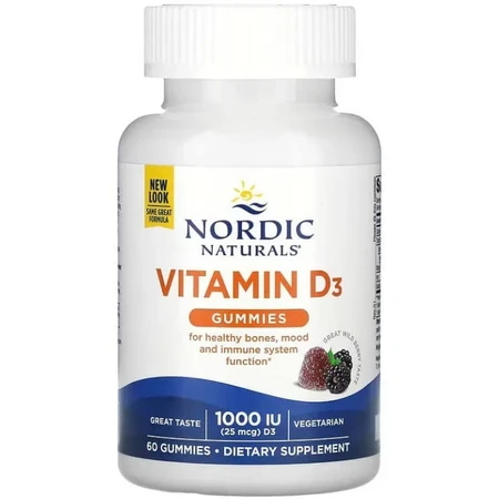 Вітамін D3, 25 мкг (1000 МО), смак ягід, Vitamin D3, Nordic Naturals, 60 жувальних цукерок: ціни та характеристики