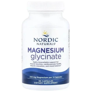 Магний глицинат, 250 мг на порцию, Magnesium Glycinate, Nordic Naturals, 90 капсул