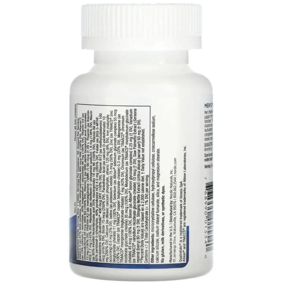 Мультивітаміни для чоловіків, Men's Multivitamin, One Daily, Nordic Naturals, 30 таблеток: ціни та характеристики