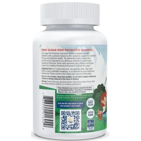 Пробіотики для дітей без цукру, смак полуниці та кавуна, Zero Sugar Kids Probiotic Gummies, Nordic Naturals, 30 жувальних таблеток: ціни та характеристики