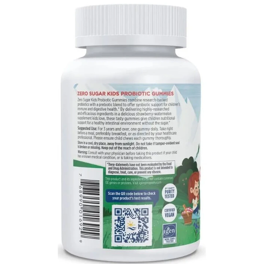 Пробіотики для дітей без цукру, смак полуниці та кавуна, Zero Sugar Kids Probiotic Gummies, Nordic Naturals, 30 жувальних таблеток: ціни та характеристики